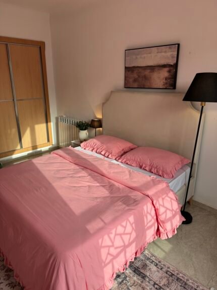 Parure 3 pièces en drap plat 100% coton rozase