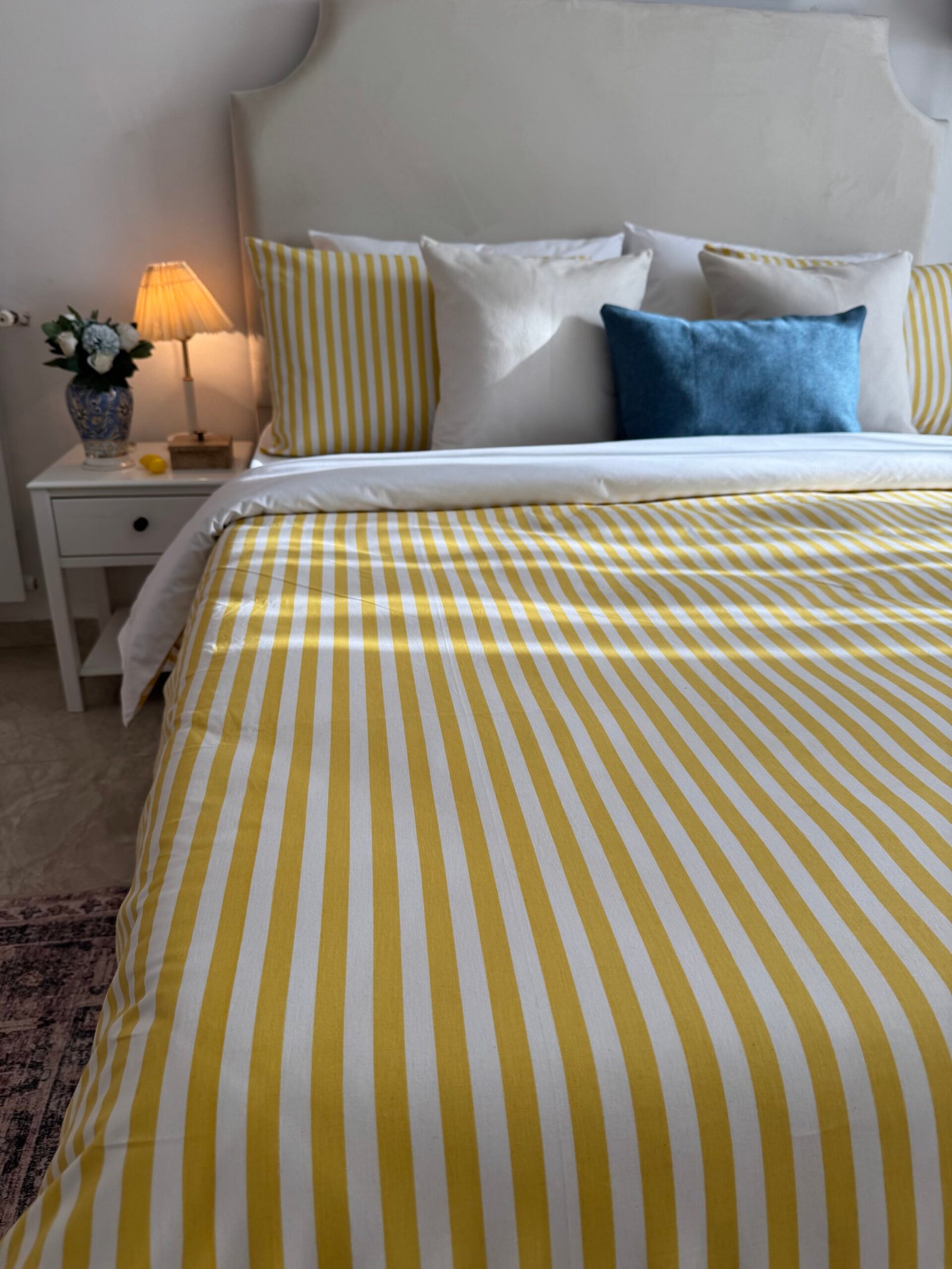 Parure AMALFI 🍋 6 pièces 100% coton ( en housse de couette )